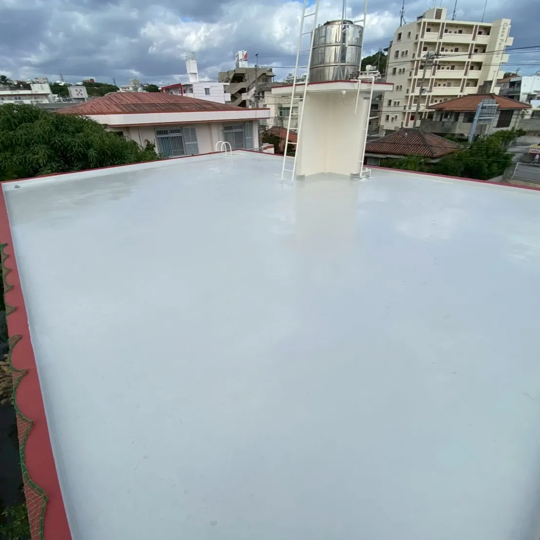 【屋上防水工事｜ウレタン塗膜防水施工完了】